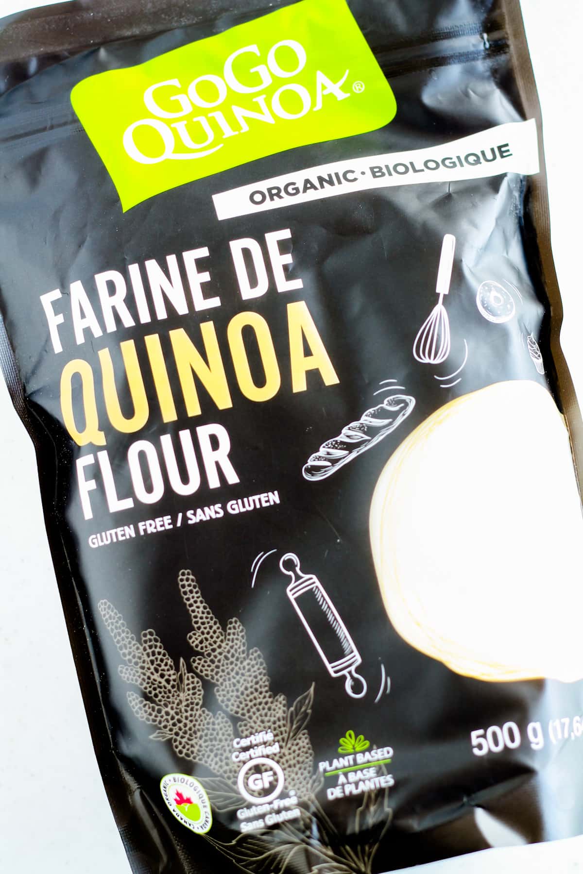 A bag of quinoa flour.