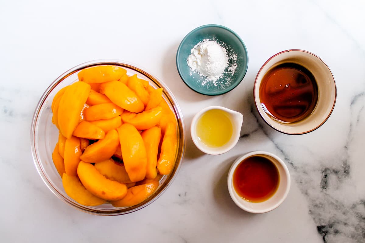 Filling ingredients on a counter.