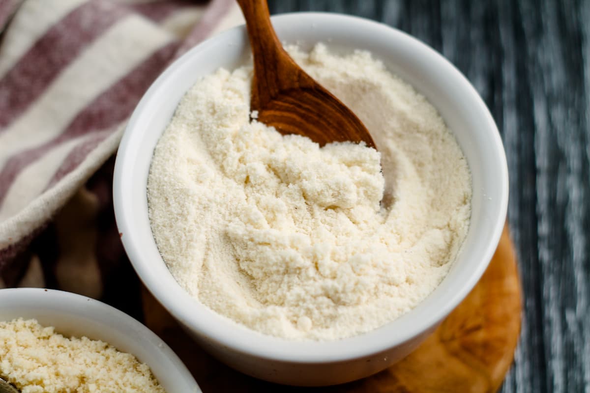 A bowl of coconut flour.