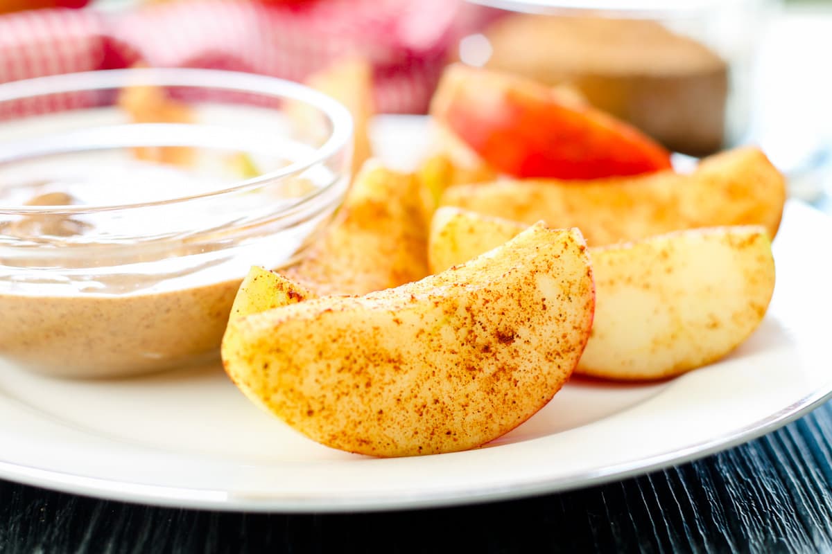 Apple snacks on a plate.