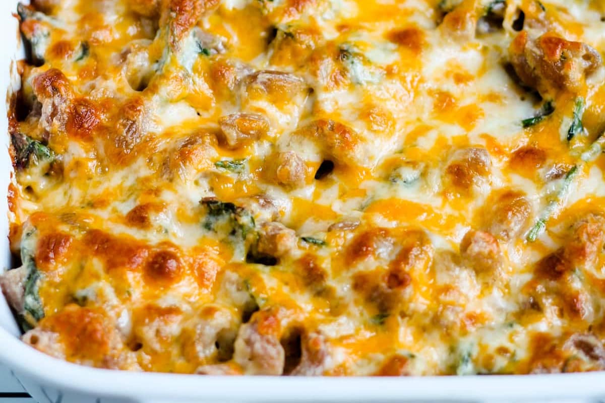 A dish of healthy tuna casserole.