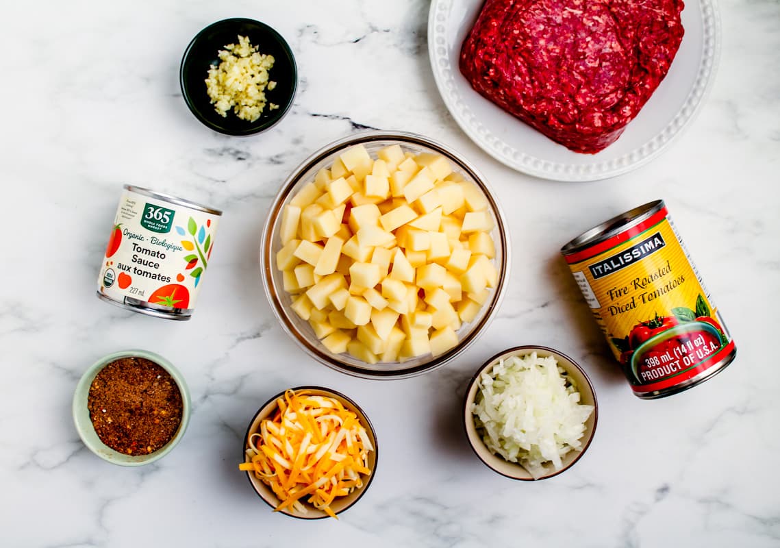 Ingredients on a counter.