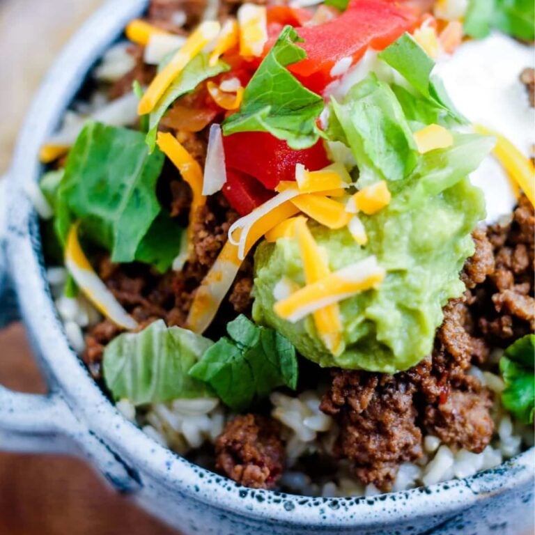 Taco Rice Bowl Recipe with Ground Beef