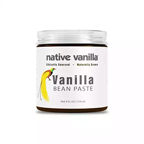 Vanilla Bean Paste - Native Vanilla - All Natural Pure Vanilla Bean Paste - Made with Organic Agave Syrup - For Cooking, Baking & Desserts - 100% Vegan & Kosher - Non-GMO & Gluten-Free - 4...