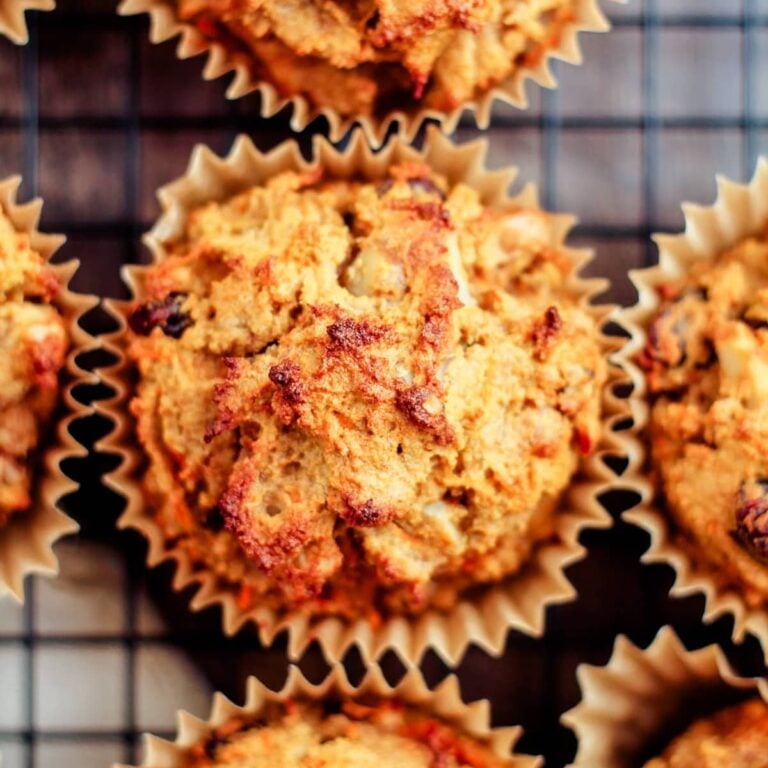 Coconut Flour Muffins with Carrots and Raisins