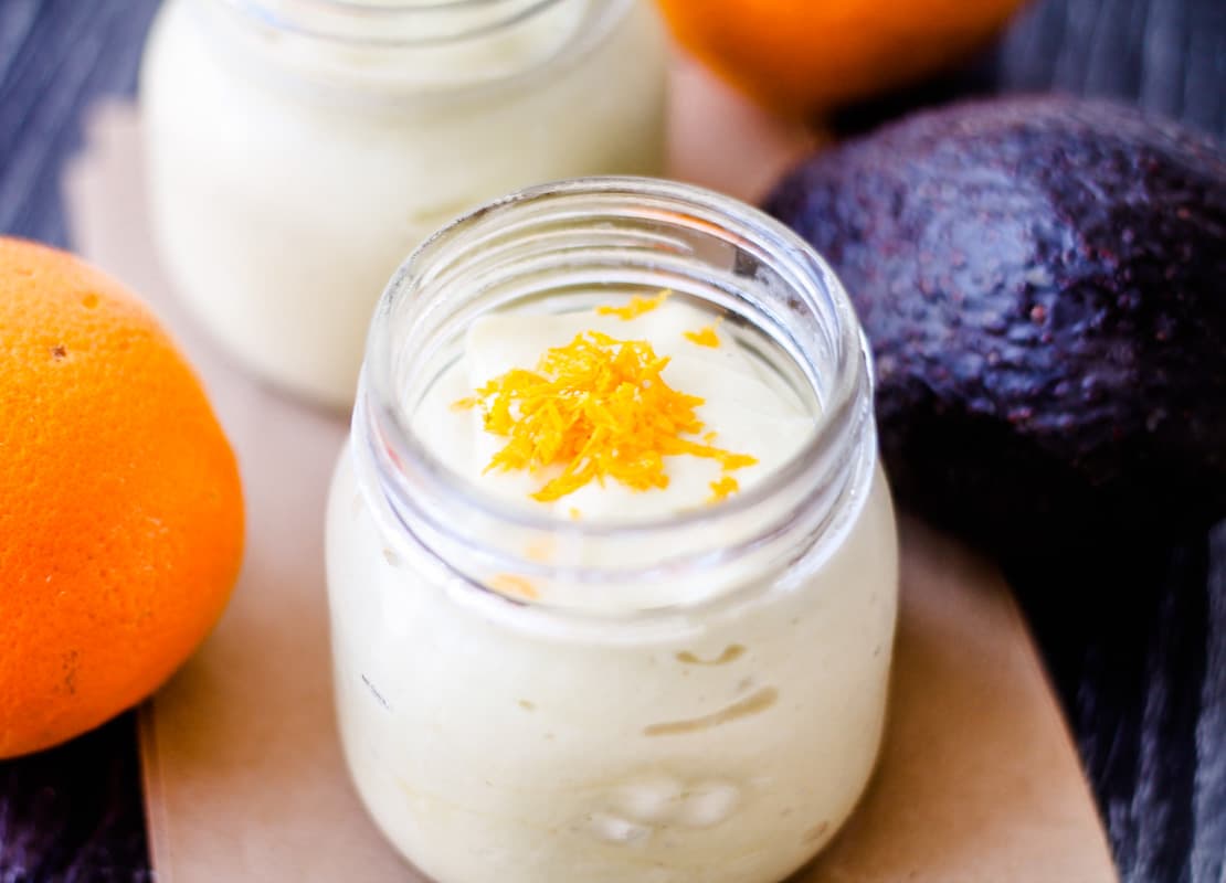 Orange creamsicle smoothie in a glass.