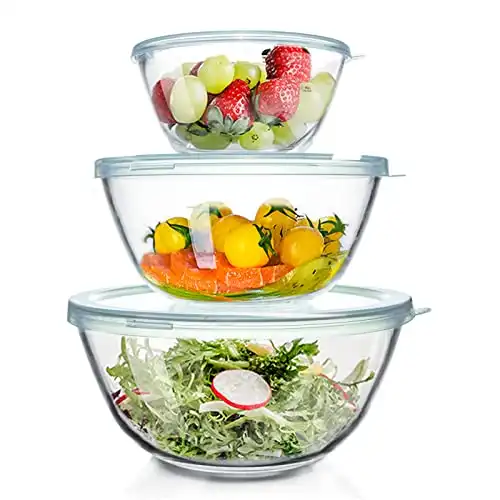 Glass Mixing Bowls with Lids