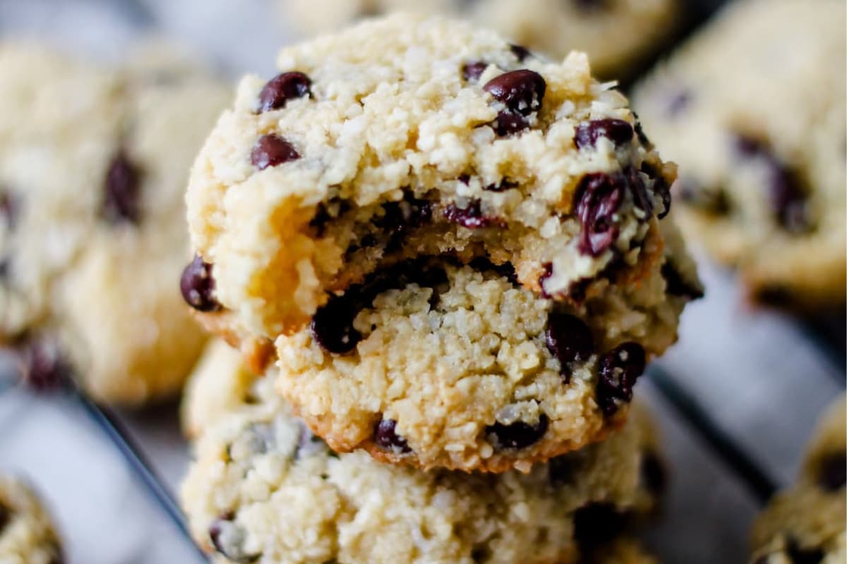 A stack of coconut cookies.