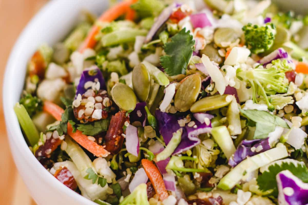 Overhead image of a detox salad.