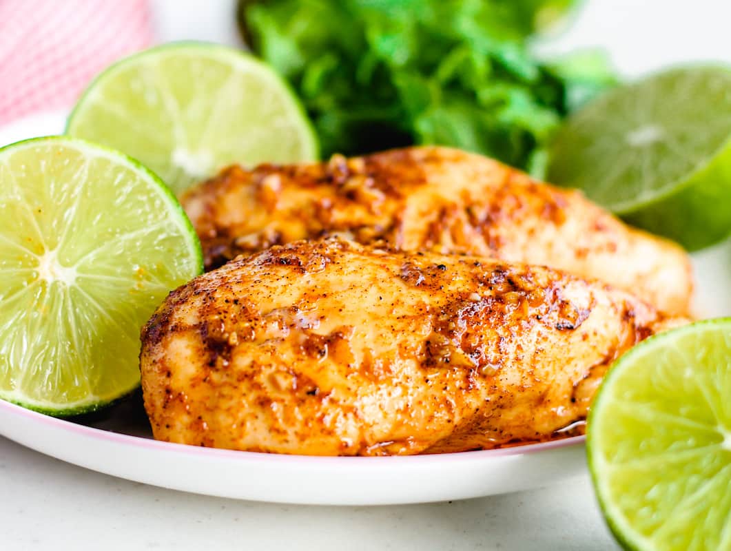 A plate of chili lime chicken marinade.