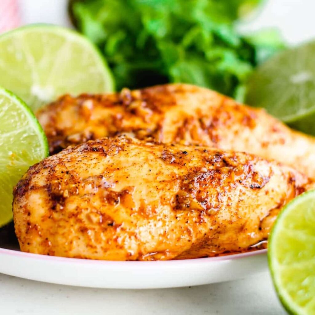 A plate of chili lime chicken.