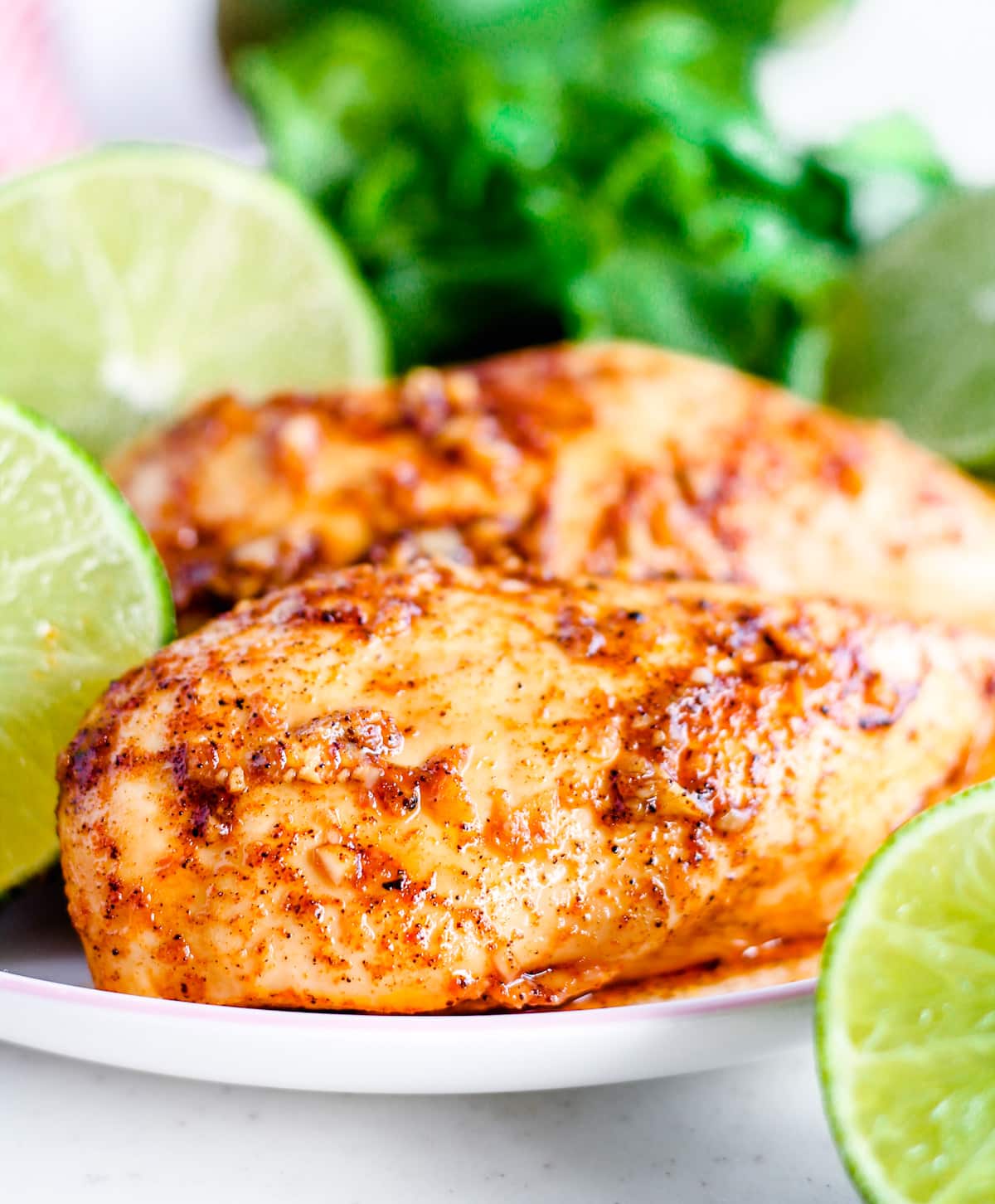 A plate of chili lime chicken marinade.