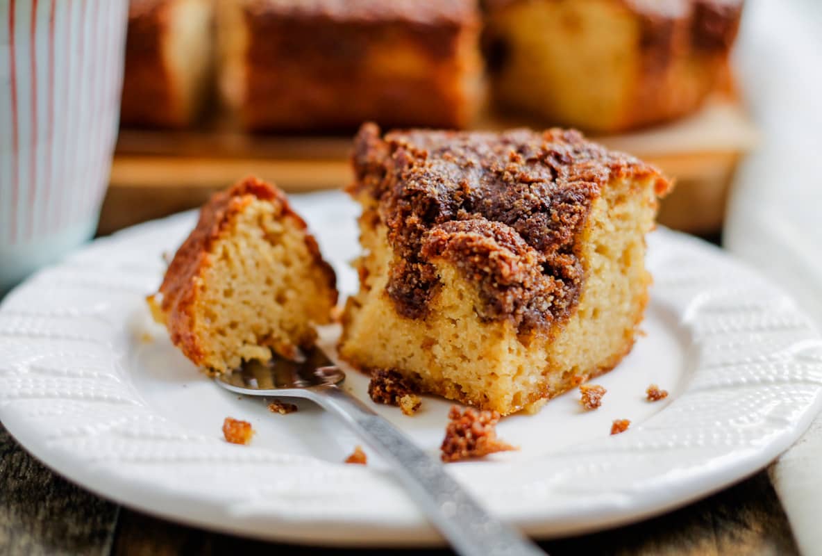 A plate of healthy coffee cake.