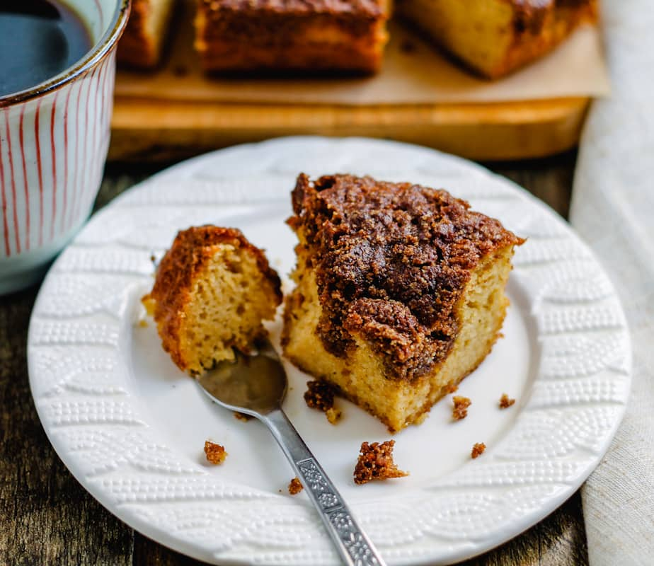 A plate of healthy coffee cake.