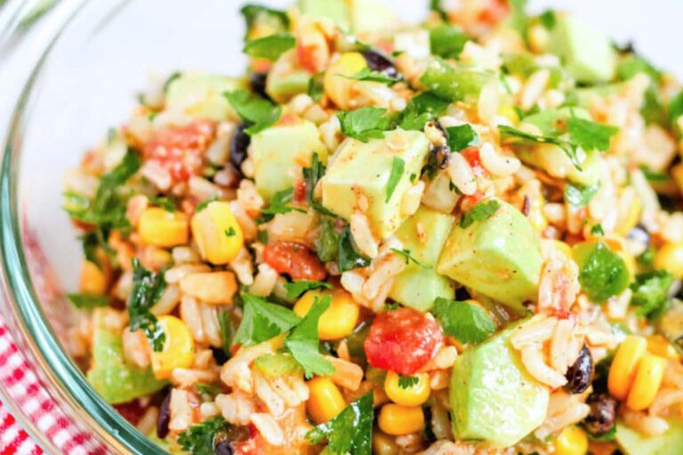 A bowl of cowboy caviar salad.