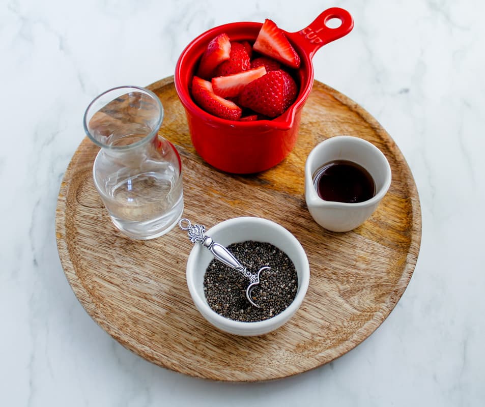 Ingredients on a tray.