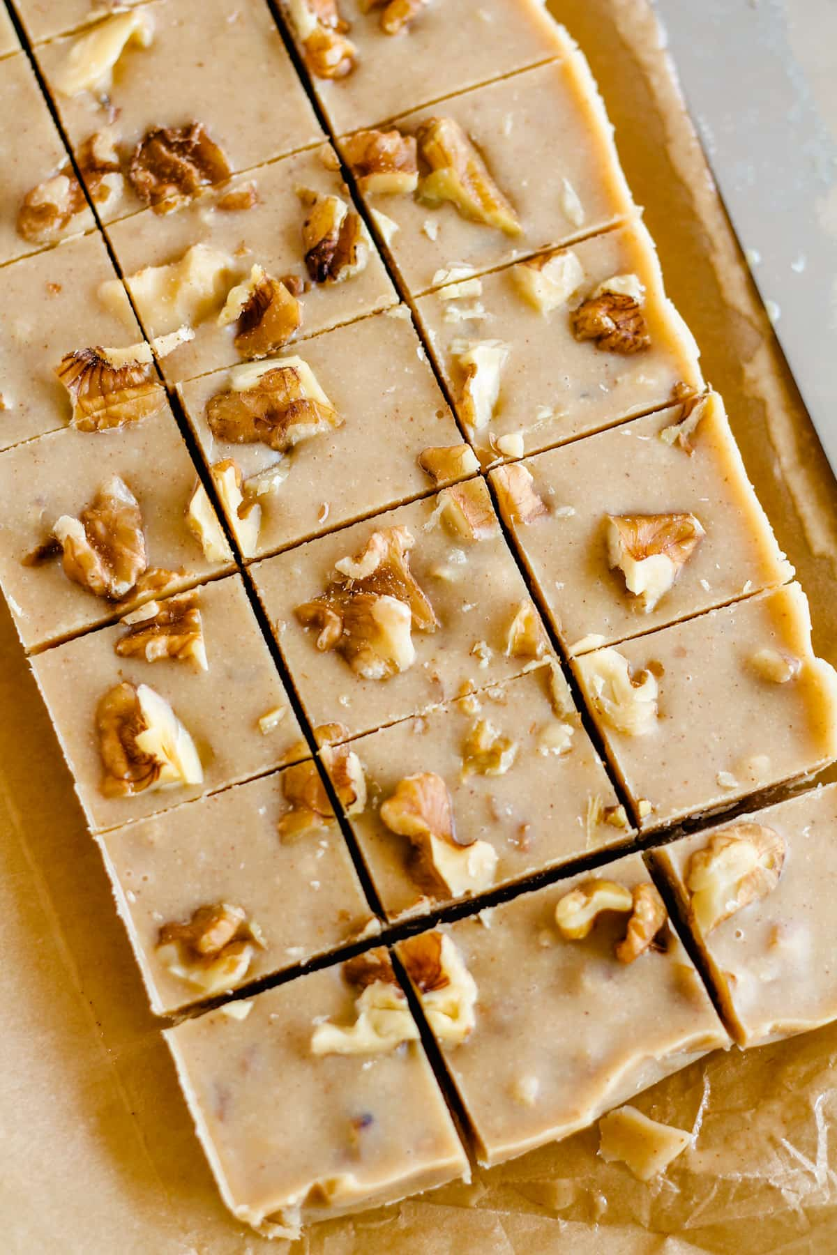 Slices of tahini fudge.