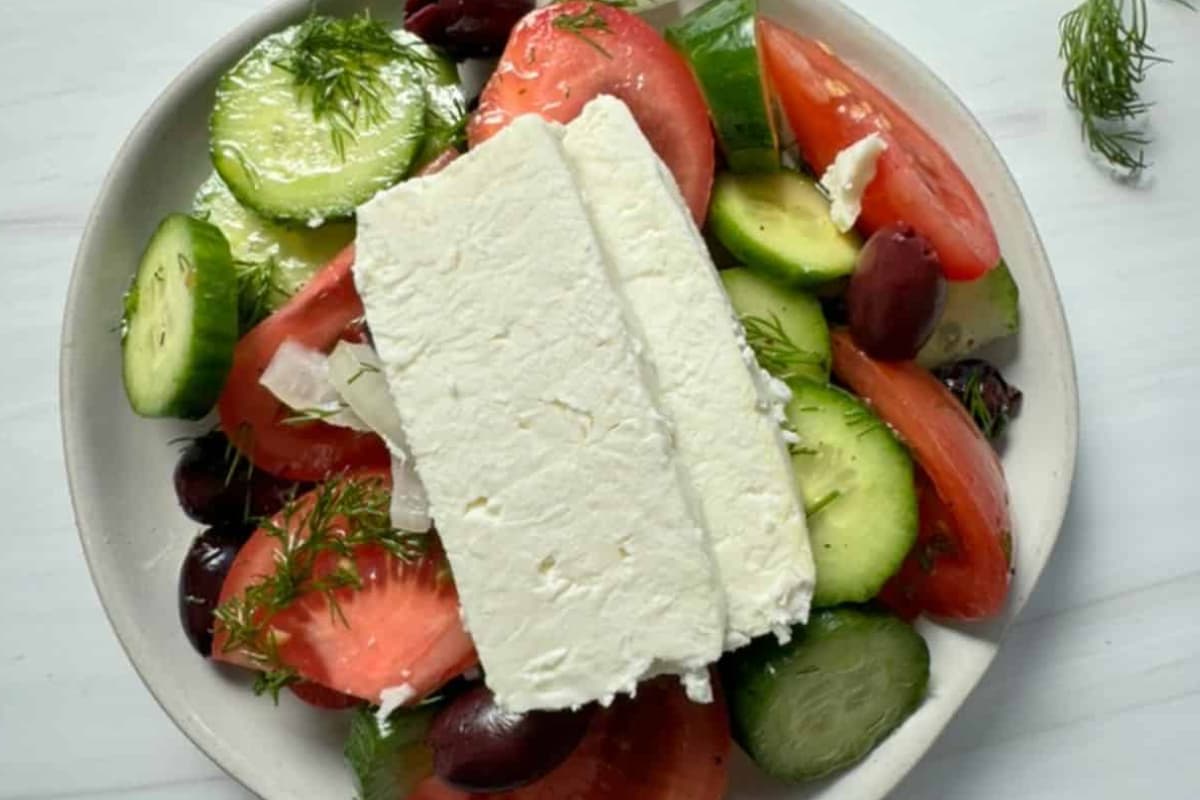 A plate of authentic Greek salad.