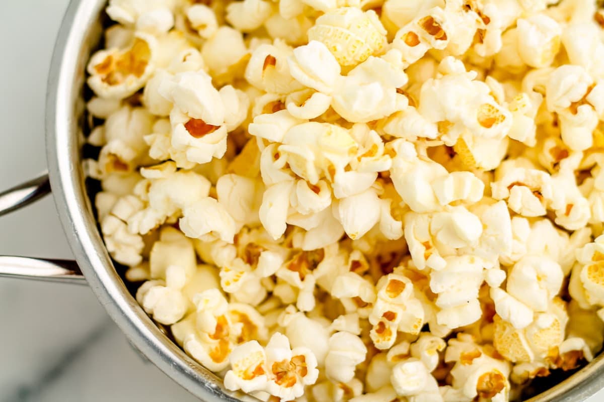 Popcorn in a pot.