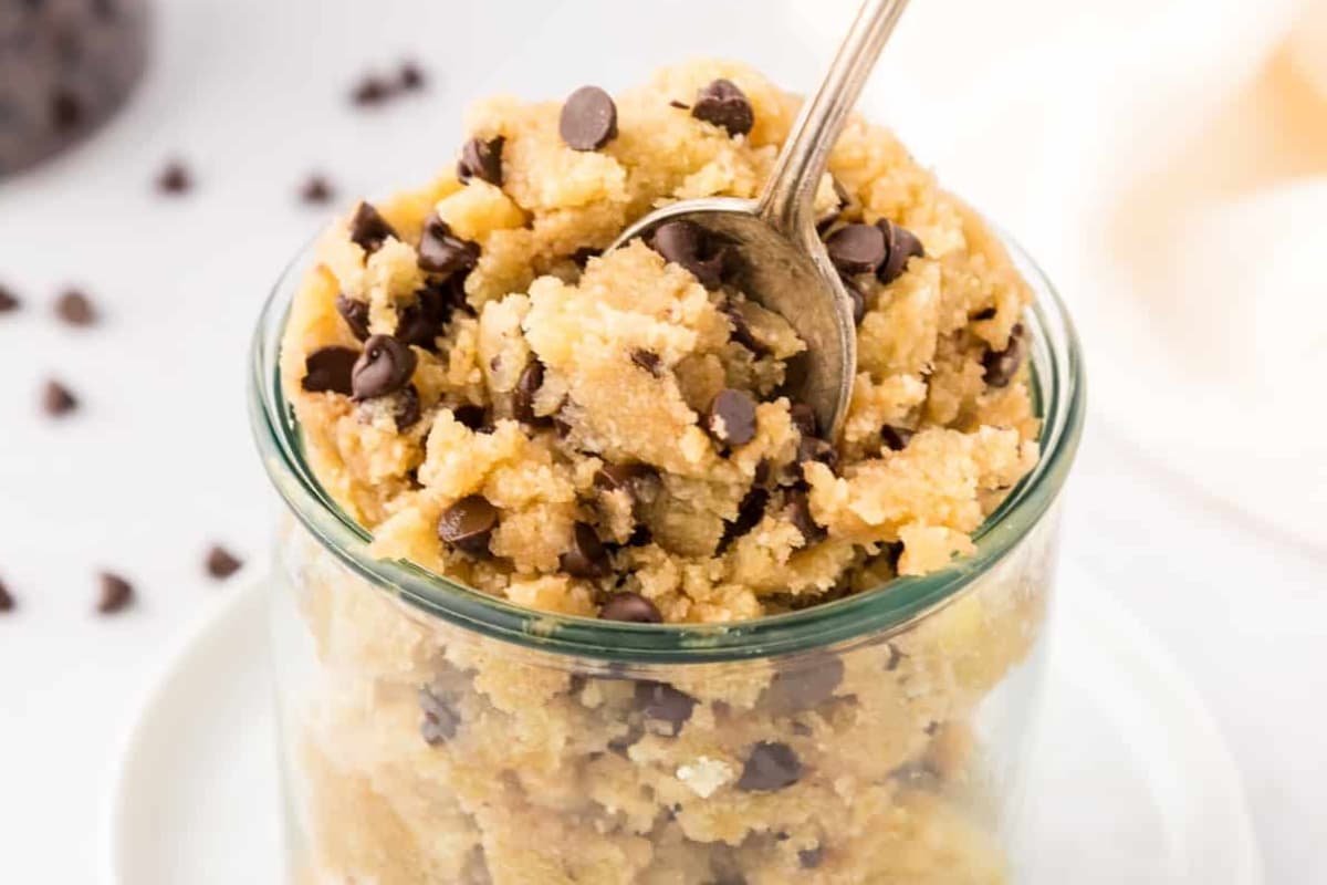 A jar of edible cookie dough.