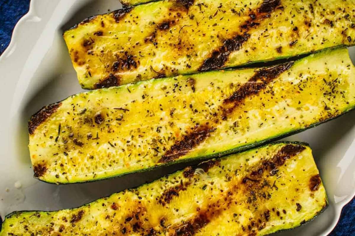 A plate of grilled Italian zucchini.