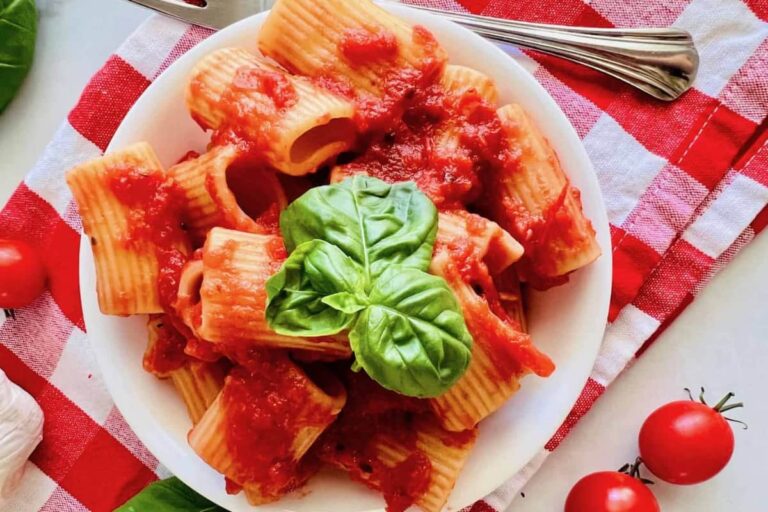 Pasta on a plate.