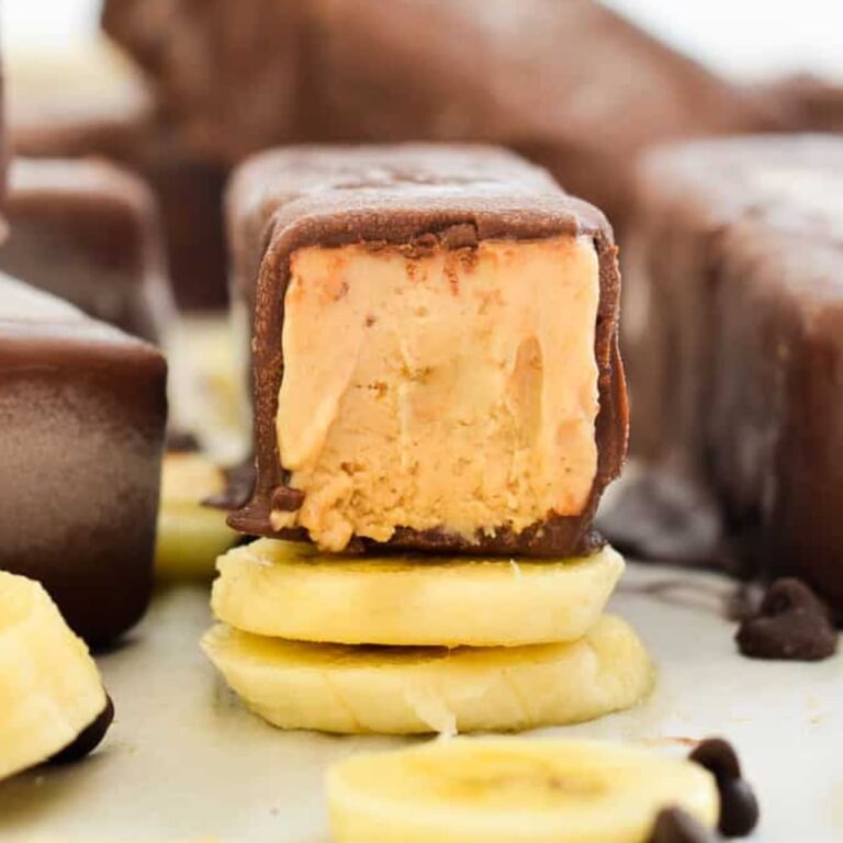 A frozen banana bar on a counter.