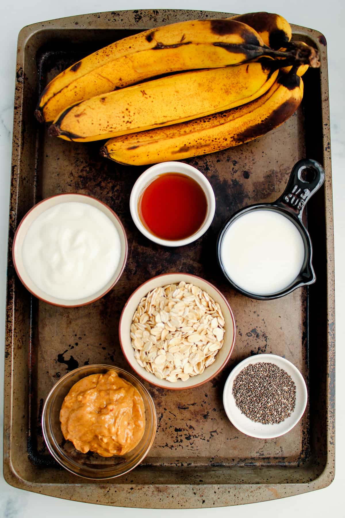 Ingredients on a tray.