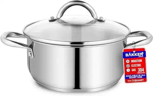 Bakken-Swiss Deluxe 3-Quart Stainless Steel Stockpot