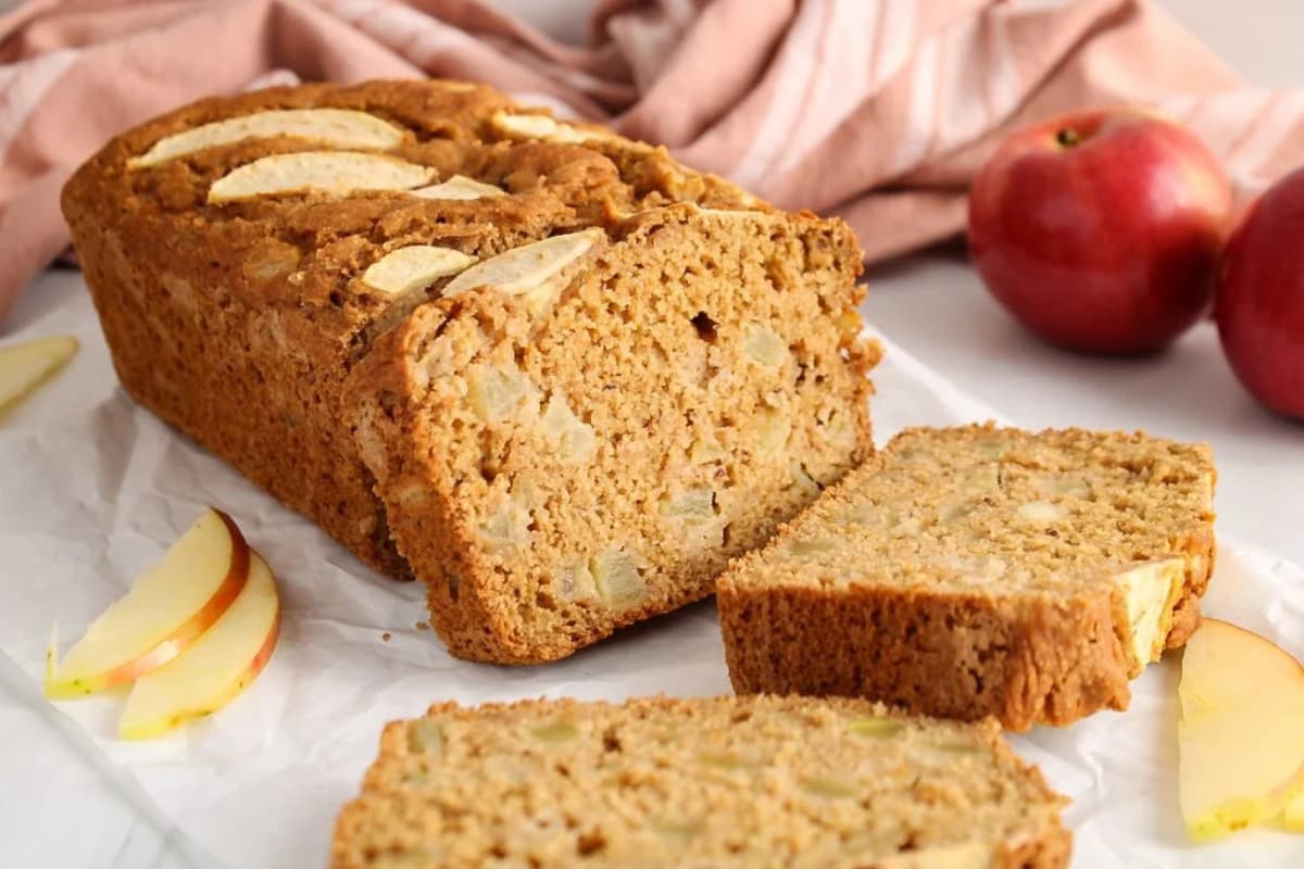 Slices of apple cinnamon bread.