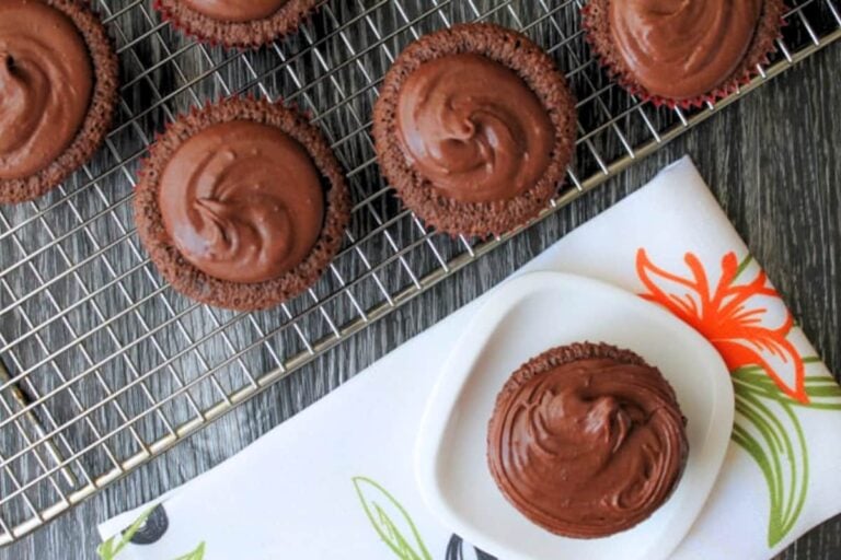 A tray of olive oil cupcakes.