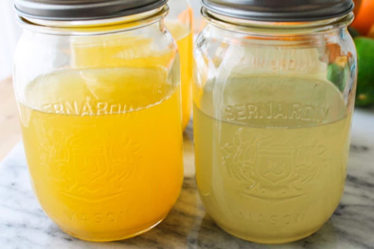 Jars of homemade gatorade.