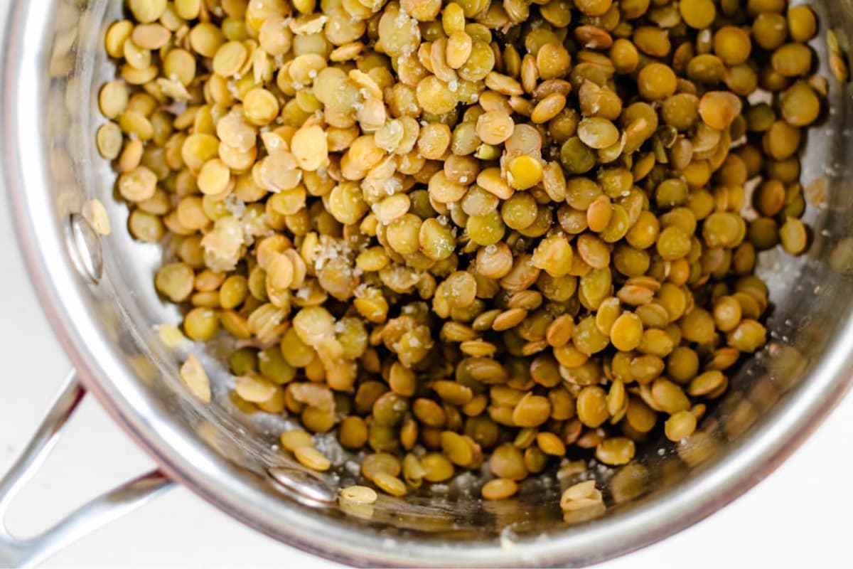 A pan of lentils.