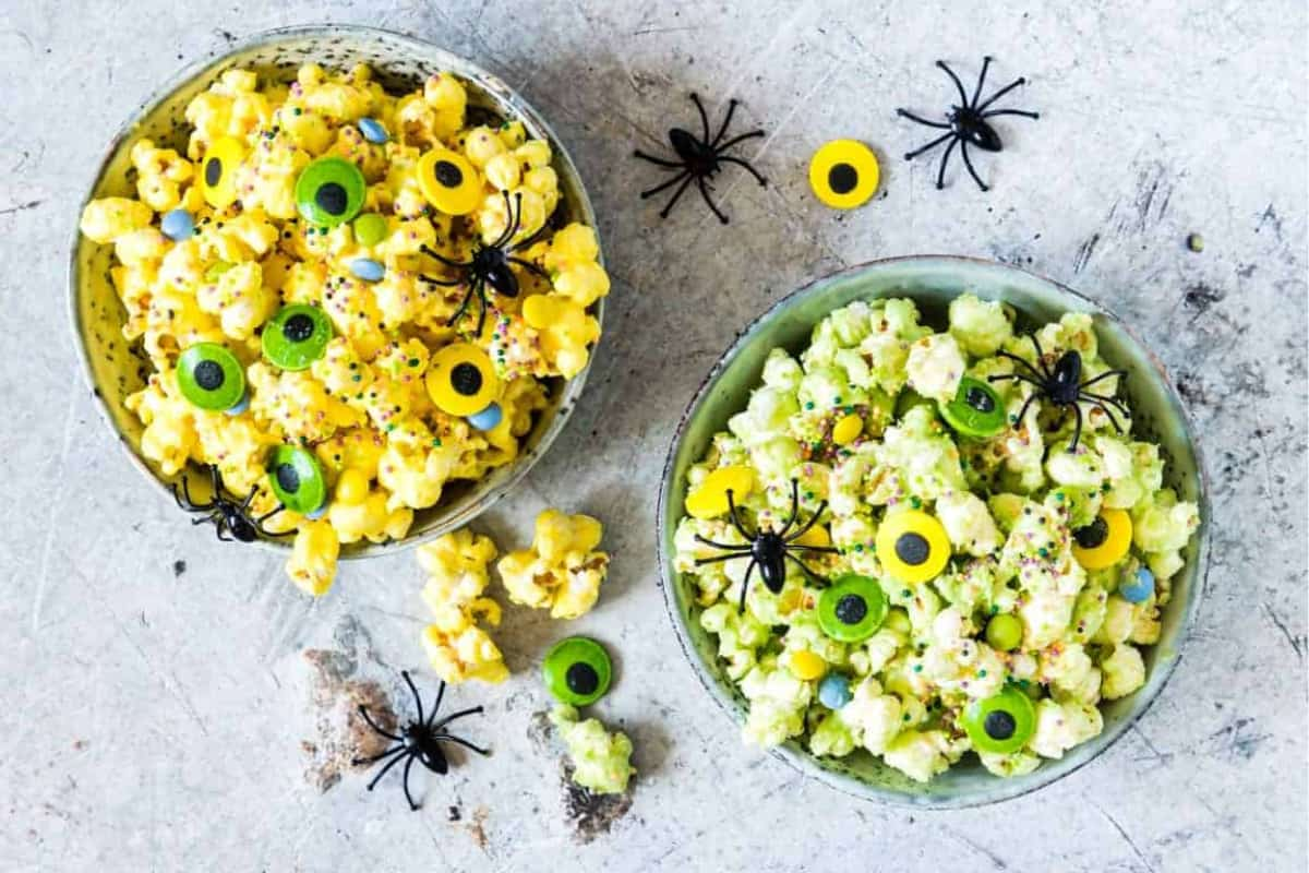 Two bowls of monster popcorn.