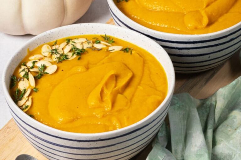 A bowl of sweet potato soup.