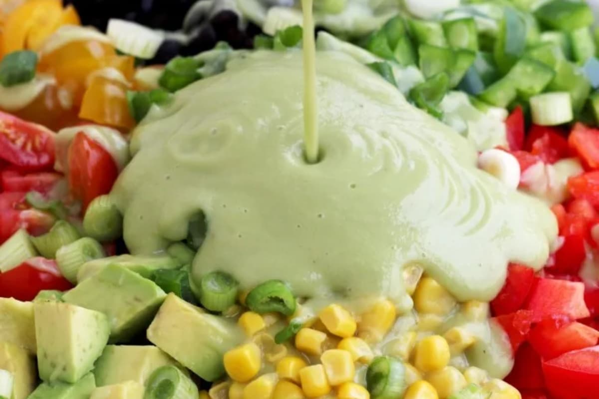 A bowl of vegan Mexican salad.