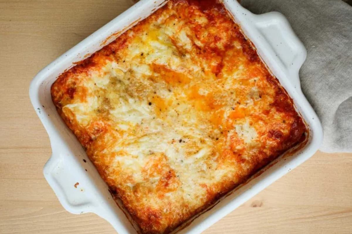 A dish of Italian egg casserole.