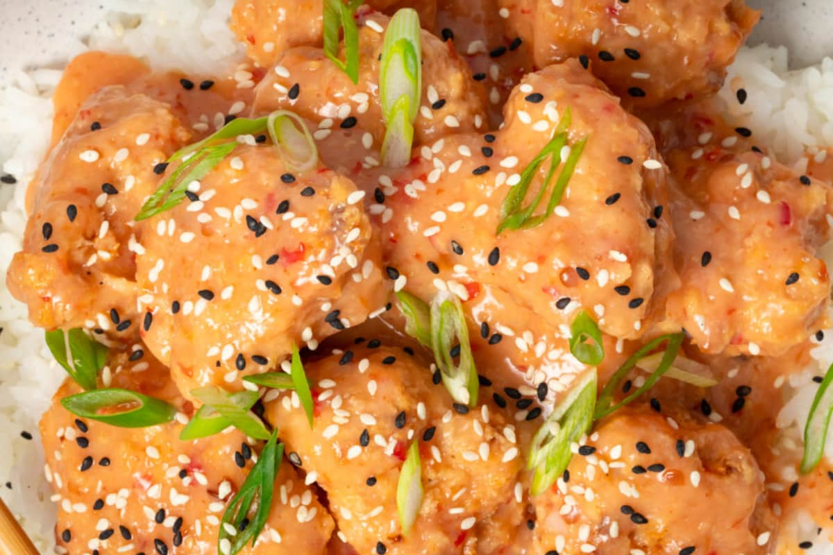 A plate of bang bang cauliflower.