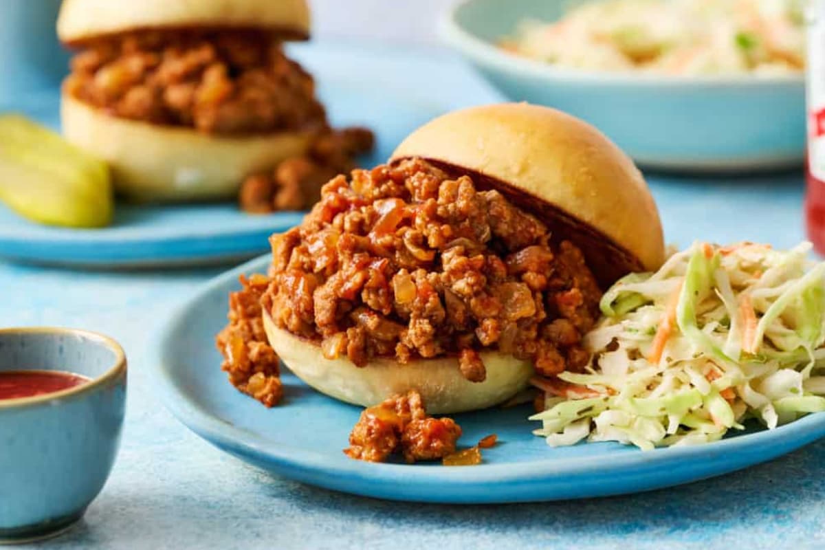 A plate of chicken sloppy Joe's.