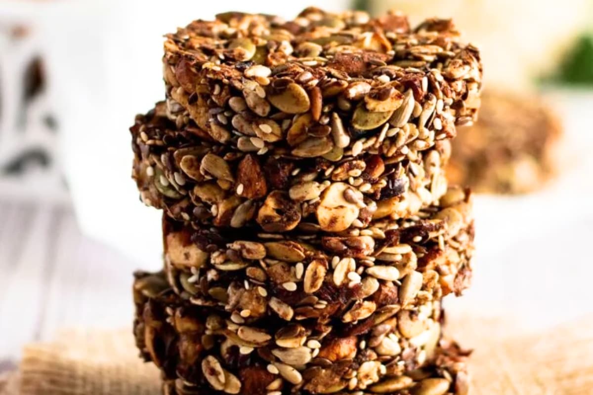 A stack of cranberry mixed nut cookies.