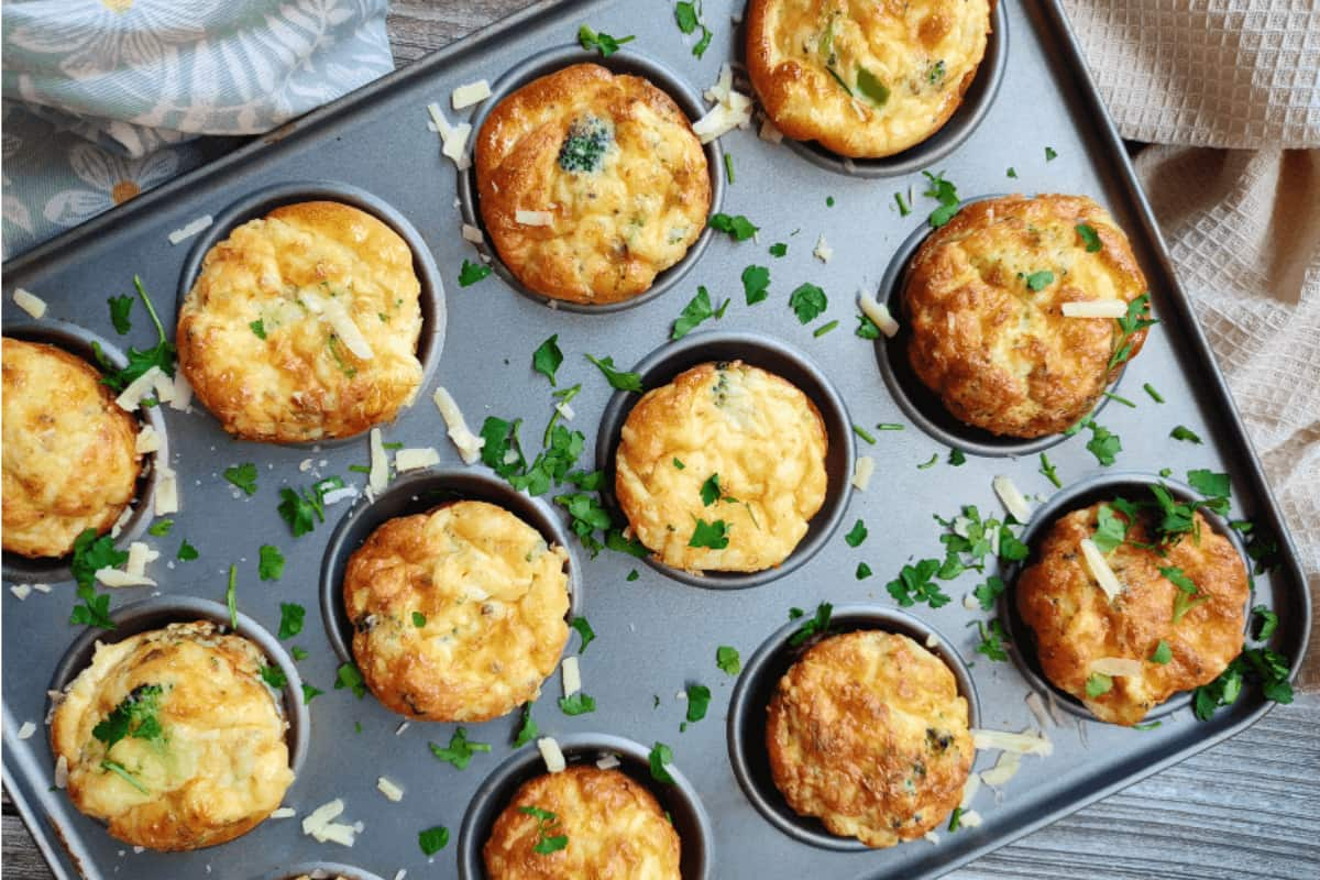 A plate of egg muffins.