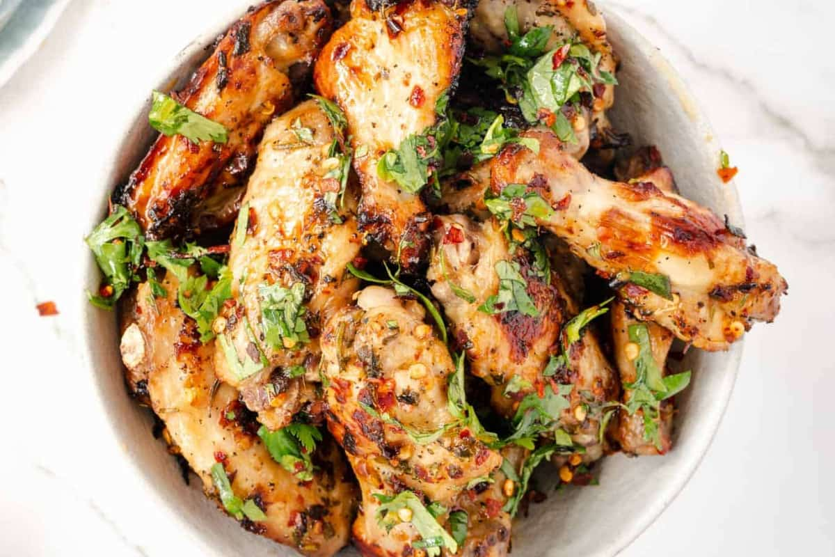 A plate of Italian style wings.