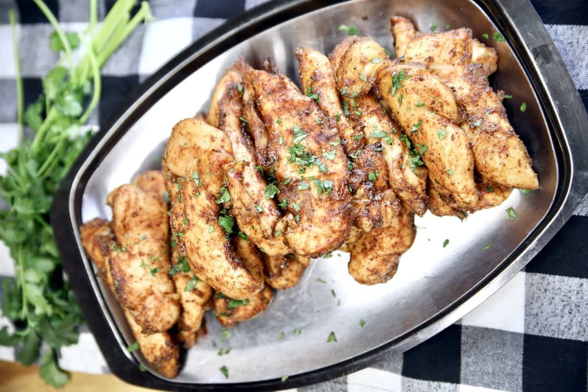 A platter of Mexican grilled chicken.