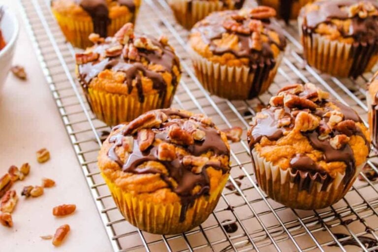 A rack of pumpkin muffins.