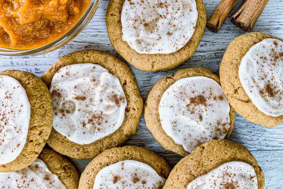 A plate of soft pumpkin cookies.