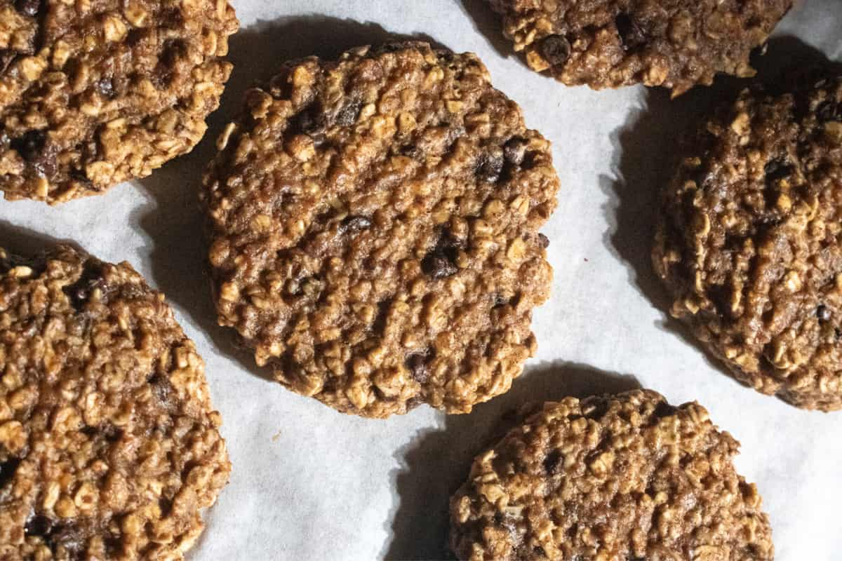 A tray of sourdough breakfast cookies.