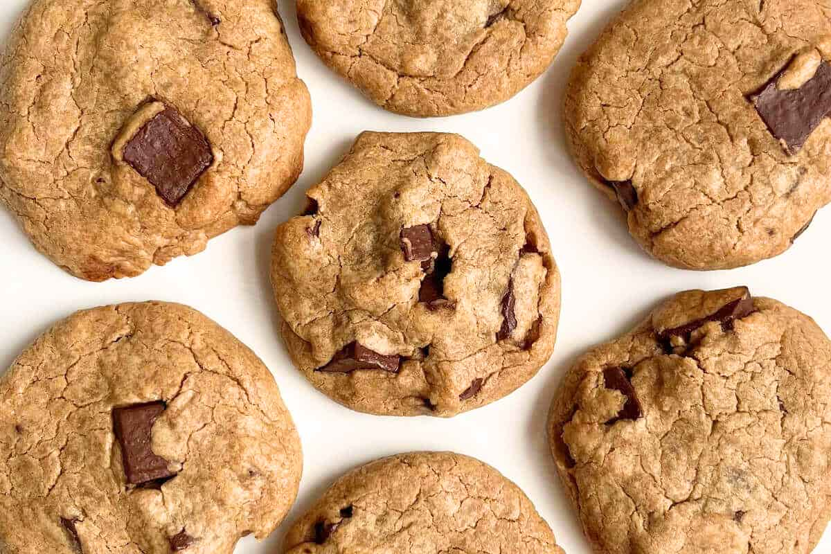 A tray of sunflower seed butter cookies.