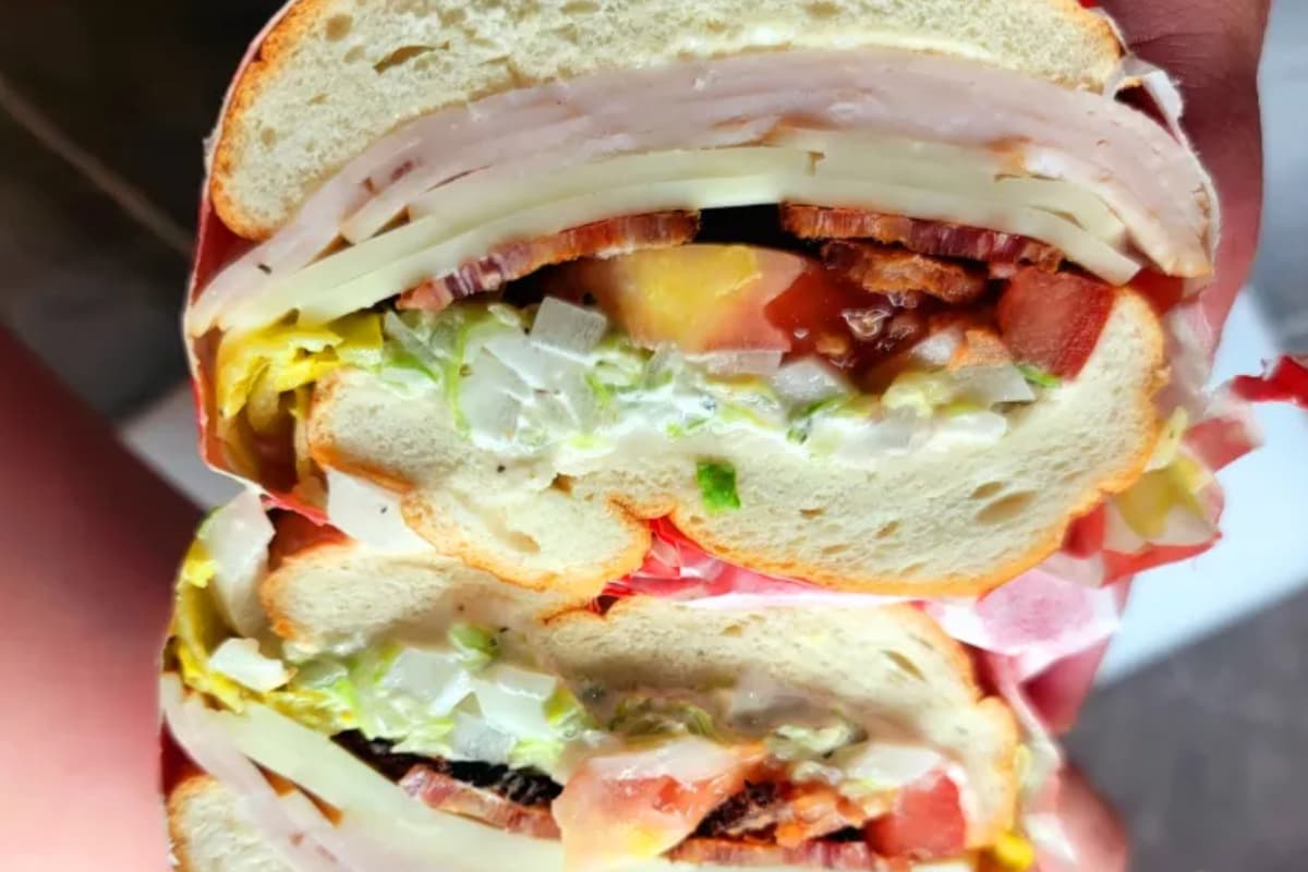 A closeup of a turkey bacon grinder.