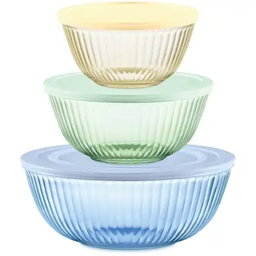 Pyrex (3-Pack) Glass Mixing Bowls Set With Lids