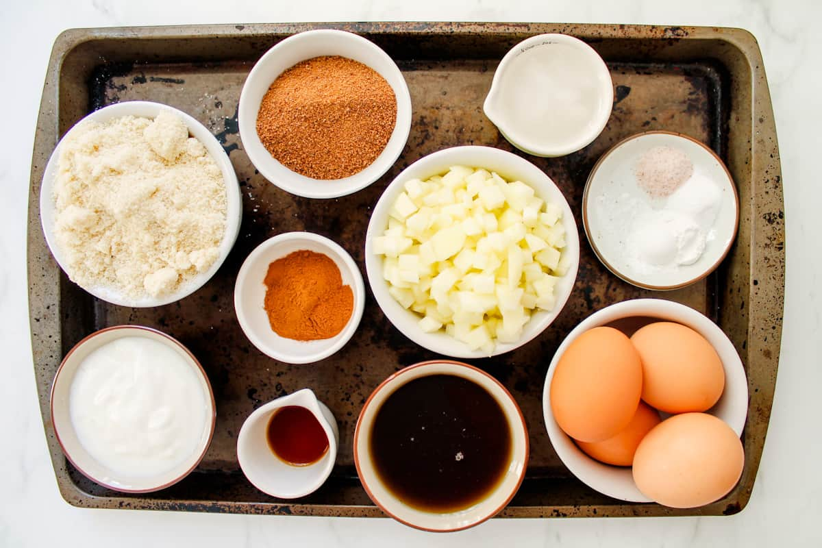 Ingredients on a tray.